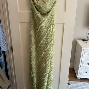 Endless Rose Light Green Textured Maxi Dress